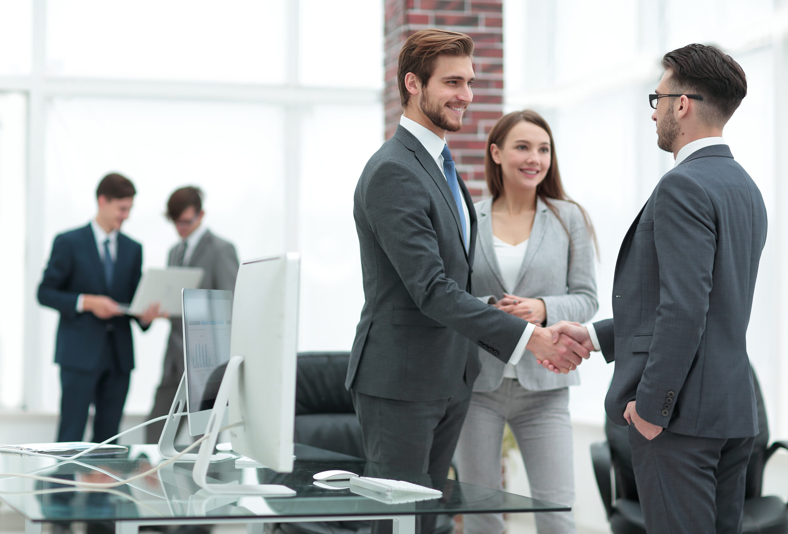 confident sales representative in a meeting